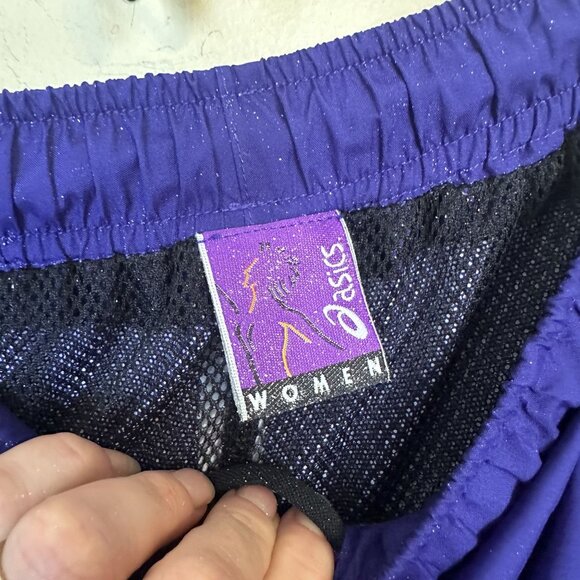 Vtg Asics Womens Tracksuit Purple Nylon Poly Medium Zip Up Pants 80s Fashion - Picture 10 of 16